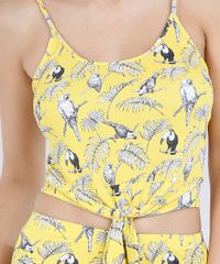 Regata-Cropped-Feminina-Estampada-de-Passaros-com-No-Amarelo-8808897-Amarelo_4