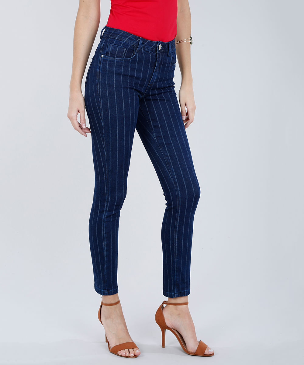 calça jeans risca de giz feminina