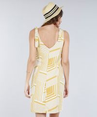 Vestido-Feminino-Curto-Estampado-Geometrico-com-No-Decote-V-Amarelo-9185695-Amarelo_2
