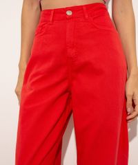 Calca-Wide-Reta-de-Sarja-Cintura-Super-Alta-Mindset-Vermelha-1003868-Vermelho_5