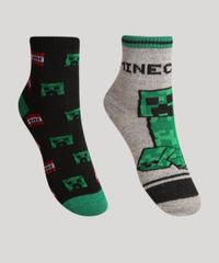 Kit-de-2-Meias-Cano-Medio-Infantis-Estampadas-Minecraft-Multicor-1002485-Multicor_1
