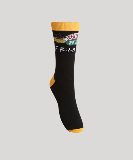 Meia-Cano-Alto-Divertida--Central-Perk--Friends--Preta-1000052-Preto_1