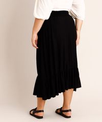 Saia-Plus-Size-Midi-com-Lastex-e-Babado-Preta-1002167-Preto_3