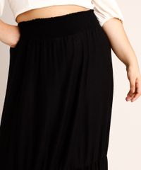Saia-Plus-Size-Midi-com-Lastex-e-Babado-Preta-1002167-Preto_4