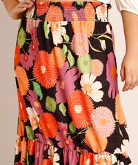 Saia-Plus-Size-Midi-Estampada-Floral-com-Lastex-e-Babado-Preta-1002168-Preto_4