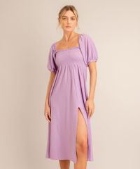 Vestido-Midi-com-Lastex-Manga-Bufante-Decote-Reto-Lilas-9993505-Lilas_1 Vestido-Midi-com-Lastex-Manga-Bufante-Decote-Reto-Lilas-9993505-Lilas_1
