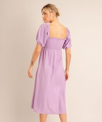 Vestido-Midi-com-Lastex-Manga-Bufante-Decote-Reto-Lilas-9993505-Lilas_2 Vestido-Midi-com-Lastex-Manga-Bufante-Decote-Reto-Lilas-9993505-Lilas_2