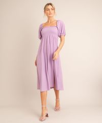 Vestido-Midi-com-Lastex-Manga-Bufante-Decote-Reto-Lilas-9993505-Lilas_3 Vestido-Midi-com-Lastex-Manga-Bufante-Decote-Reto-Lilas-9993505-Lilas_3