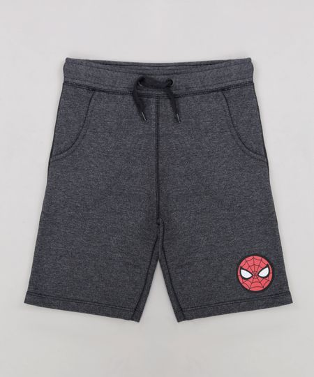 Bermuda-Infantil-Homem-Aranha-em-Moletom-Cinza-Mescla-Escuro-9241507-Cinza_Mescla_Escuro_1