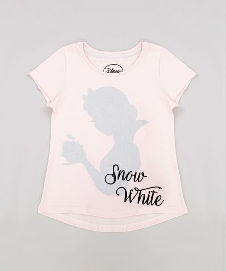 Blusa-Infantil-Princesas-Branca-de-Neve-com-Glitter-Manga-Curta-Decote-Redondo-Rose-9269447-Rose_1