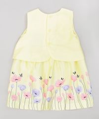 Vestido-Infantil-com-Flores-Sem-Manga-Decote-Redondo-Amarelo-9199667-Amarelo_2