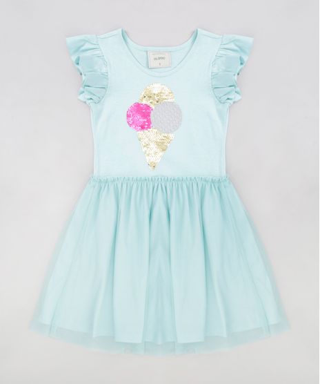 Vestido-Infantil-Sorvete-com-Paete-Dupla-Face-Manga-Curta-Decote-Redondo-Verde-Claro-9277947-Verde_Claro_1