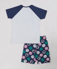 Pijama-Infantil-Capitao-America-Os-Vingadores-Raglan-Manga-Curta-Cinza-Mescla-9224232-Cinza_Mescla_2