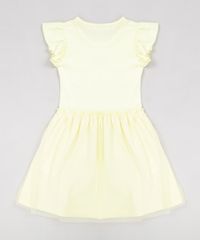 Vestido-Infantil-Arco-Iris-com-Paete-Dupla-Face-Manga-Curta-Decote-Redondo-Amarelo-Claro-9277946-Amarelo_Claro_2