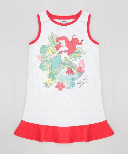 Camisola-Infantil-Pequena-Sereia-Ariel-com-Babado-Sem-Manga-Cinza-Mescla-Claro-9223932-Cinza_Mescla_Claro_1