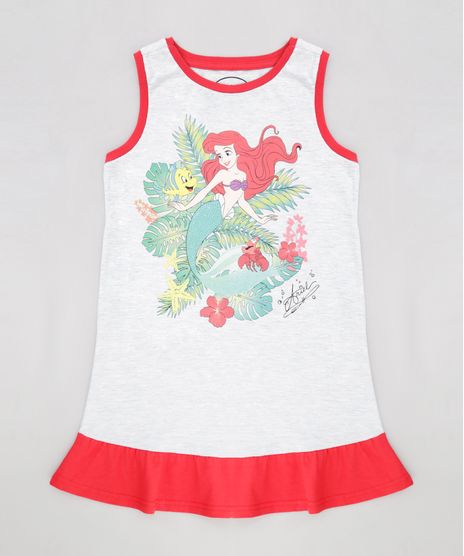 Camisola-Infantil-Pequena-Sereia-Ariel-com-Babado-Sem-Manga-Cinza-Mescla-Claro-9223932-Cinza_Mescla_Claro_1