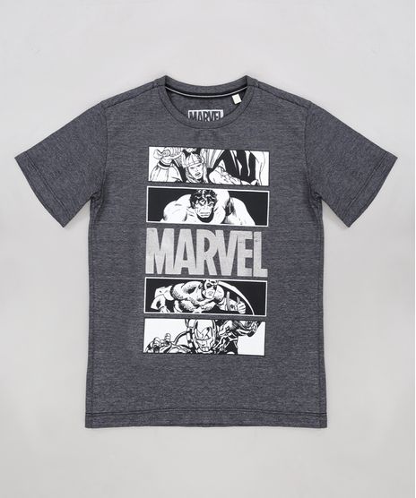 Camiseta-Infantil-Os-Vingadores-Marvel-Manga-Curta-Gola-Careca-Cinza-Mescla-Escuro-9288399-Cinza_Mescla_Escuro_1