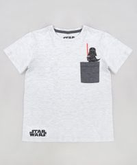 Camiseta-Infantil-Darth-Vader-com-Bolso-Manga-Curta-Gola-Careca-Cinza-Mescla-Claro-9281448-Cinza_Mescla_Claro_1