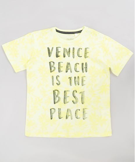 Camiseta-Infantil--Venice-Beach--Manga-Curta-Gola-Careca-Amarela-9233425-Amarelo_1