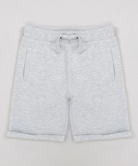 Bermuda-Infantil-em-Moletom-Canelada-Cinza-Mescla-Claro-9197877-Cinza_Mescla_Claro_1