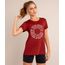 Blusa Esportiva Feminina Manga Curta Vermelha frente