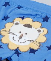 Short-Infantil-Leao-Estampado-de-Estrelas-em-Algodao---Sustentavel-Azul-9110036-Azul_5