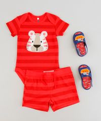 Short-Infantil-Tigre-Listrado-em-Algodao---Sustentavel-Vermelho-9110035-Vermelho_3