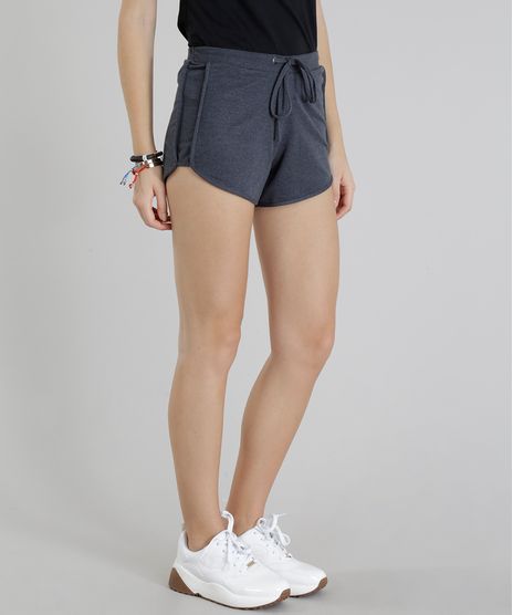 Short-Feminino-Running-Esportivo-Basico-em-Moletom-Cinza-Mescla-Escuro-8793882-Cinza_Mescla_Escuro_1
