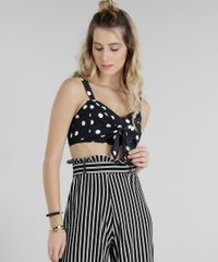 Top-Cropped-Feminino-Estampado-de-Poas-com-No-Preto-9188254-Preto_1