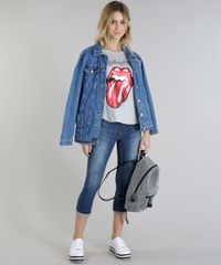 Blusa-Feminina-The-Rolling-Stones-Manga-Curta-Decote-Redondo-Cinza-Mescla-Claro-9277070-Cinza_Mescla_Claro_3