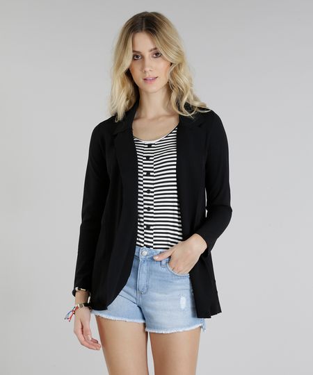 Blazer-Feminino-de-Malha-Manga-Longa-Preto-9132835-Preto_1