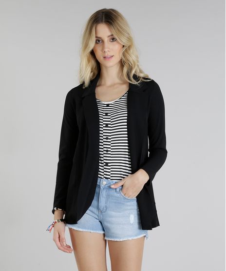 Blazer-Feminino-de-Malha-Manga-Longa-Preto-9132835-Preto_1