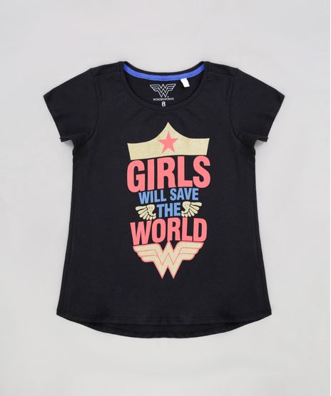 Blusa-Infantil-Mulher-Maravilha--Girls-Will-Save-the-World--Manga-Curta-Decote-Redondo-Preta-9230149-Preto_1