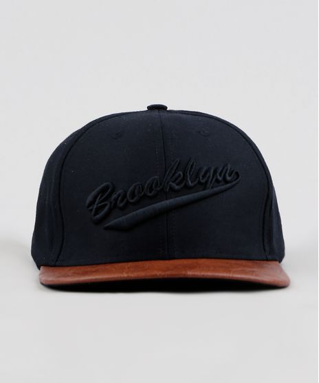 Bone-Masculino-com-Bordado--Brooklyn--Aba-Reta-Preto-9303080-Preto_1
