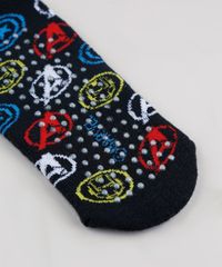 Meia-Sapatilha-Infantil-Os-Vingadores-Estampada--Preta-9263721-Preto_2