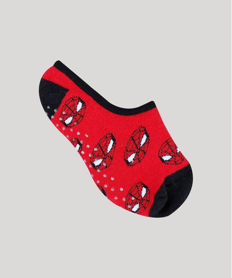 Meia-Sapatilha-Infantil-Homem-Aranha-Estampada--Vermelha-9263720-Vermelho_1