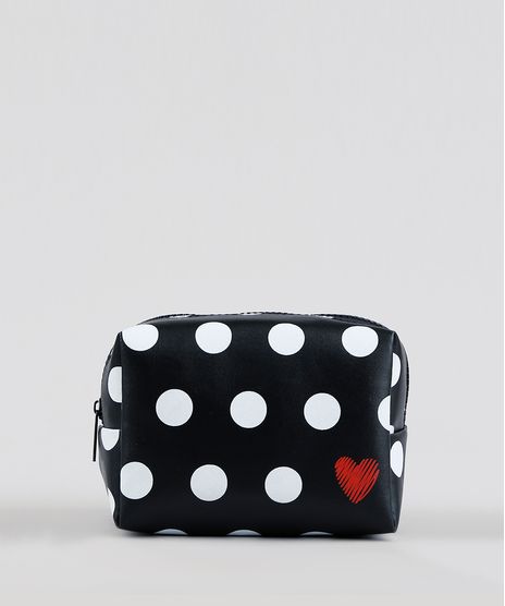 Necessaire-Feminina-Estampada-de-Poa-Preta-9243560-Preto_1