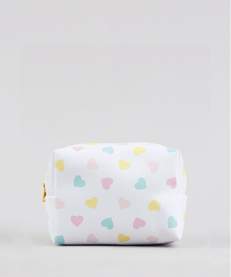 Necessaire-Feminina-Estampada-de-Coracoes-Branca-9238334-Branco_1