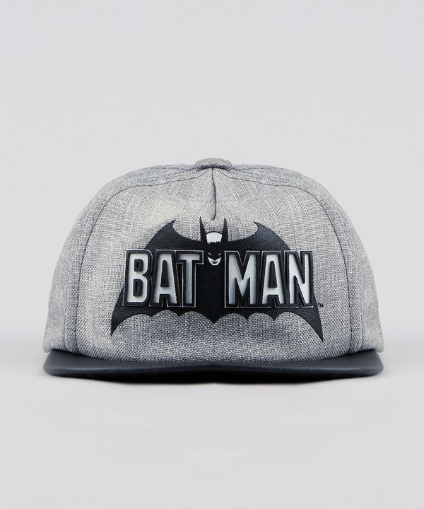 Boné Infantil Batman Aba Reta Cinza G