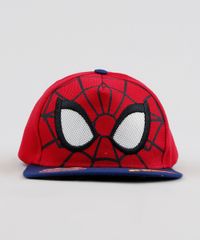 Bone-Infantil-Homem-Aranha-Aba-Reta-Vermelho-9238533-Vermelho_1