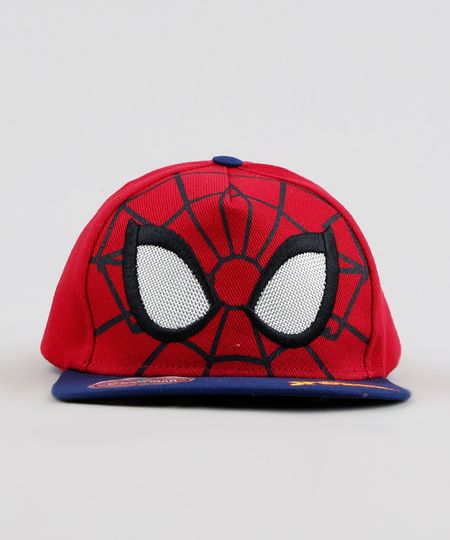 Bone-Infantil-Homem-Aranha-Aba-Reta-Vermelho-9238533-Vermelho_1