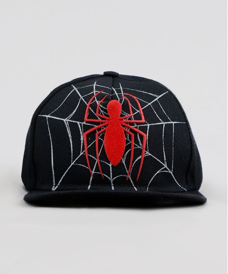 Bone-Infantil-Homem-Aranha-Aba-Reta-Preto-9238535-Preto_1