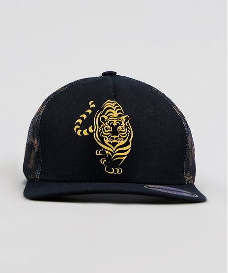 Bone-Infantil-Tigre-com-Tela-Aba-Reta-Preto-9132494-Preto_1