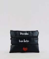 Necessaire-Feminina-com-Divisorias-Estampada-de-Poa-Preta-9243561-Preto_1