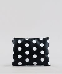 Necessaire-Feminina-com-Divisorias-Estampada-de-Poa-Preta-9243561-Preto_3