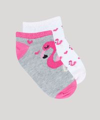 Kit-de-2-Meias-Infantis-Soquete-Estampadas-Flamingo-Multicor-9263887-Multicor_1