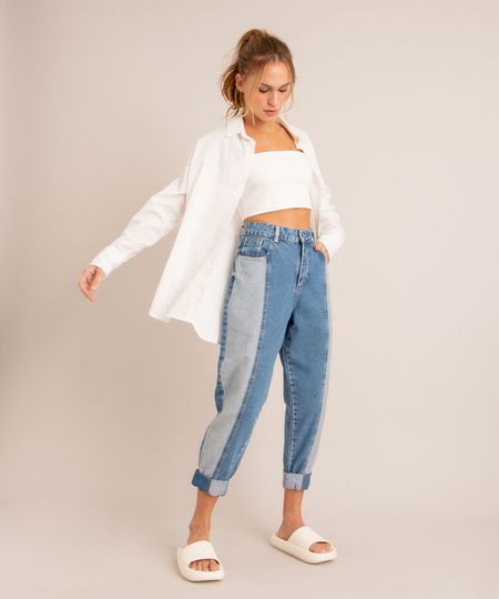 Calca-Baggy-Jeans-Cintura-Super-Alta-Patchwork-Sawary-Azul-Medio-1006616-Azul_Medio_1