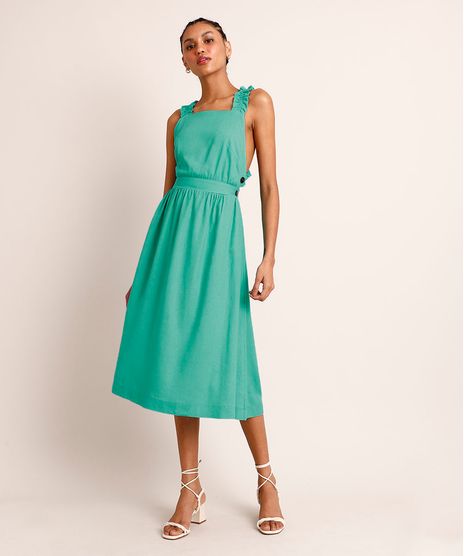 Vestido-Midi-Salopete-com-Linho-Alca-Larga-Franzida-Verde-Agua-9998720-Verde_Agua_1