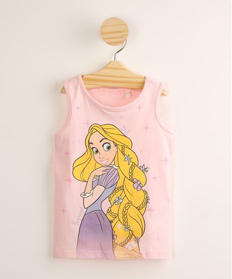 Regata-Infantil-de-Algodao-Rapunzel-com-Glitter-Rosa-Claro-9995305-Rosa_Claro_1