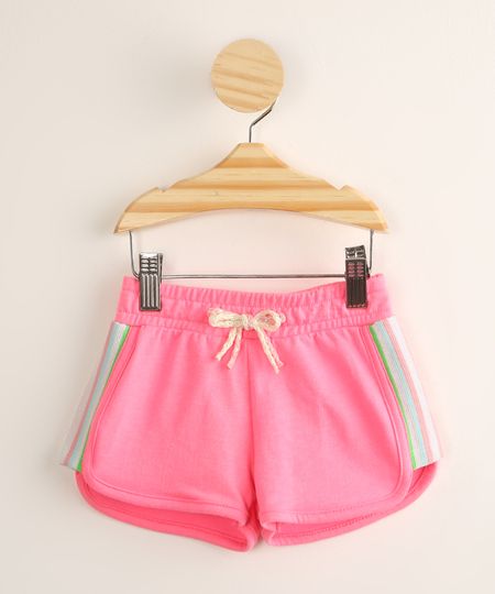 Short-Infantil-Running-de-Moletom-com-Faixa-Lateral-Pink-9999628-Pink_1